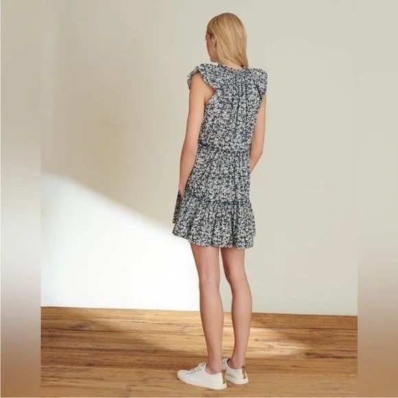 Veronica Beard Zee Batik Print Tiered Mini Dress size 4 - Picture 4 of 13